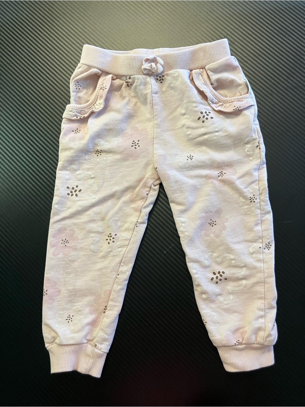 Soft Pink Floral Sweatpants for Kids